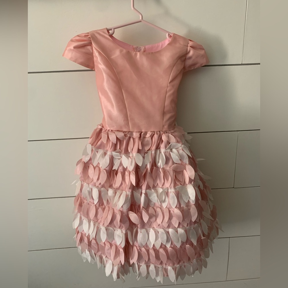 Beautiful formal pink dress with petal bottom